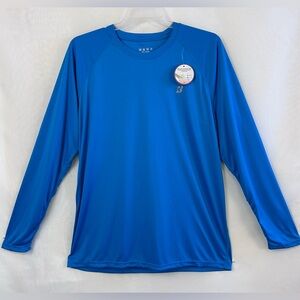 NWT Men’s Long Sleeve Lightweight Blue Rash-guard Swim Shirt / UPF 50+ / XL